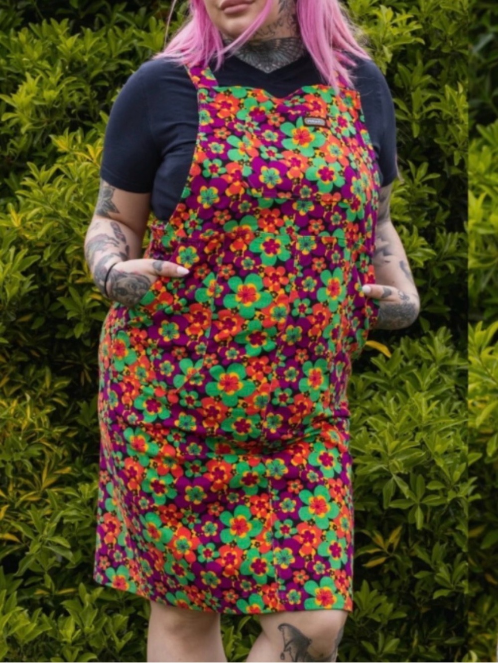 Run & Fly Floral Pinafore Dress